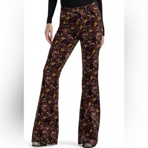 NWT Wrangler High Rise Flare Corduroy Jeans Floral Print 70s Boho Retro 6 X 32